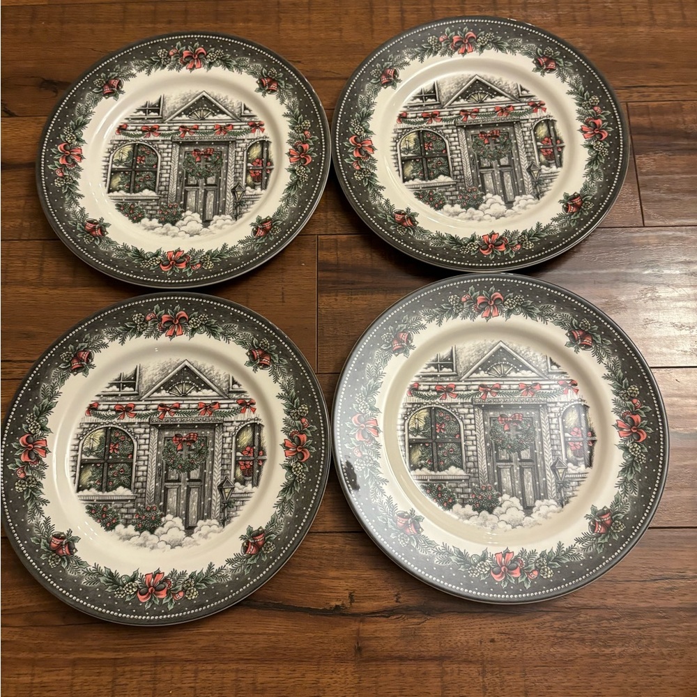 royal stafford set 4 winter wonderland dinner plates